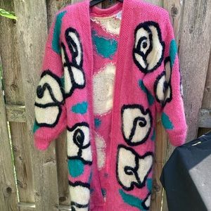 Contemporary Style Bold Mohair Full Length Sweater